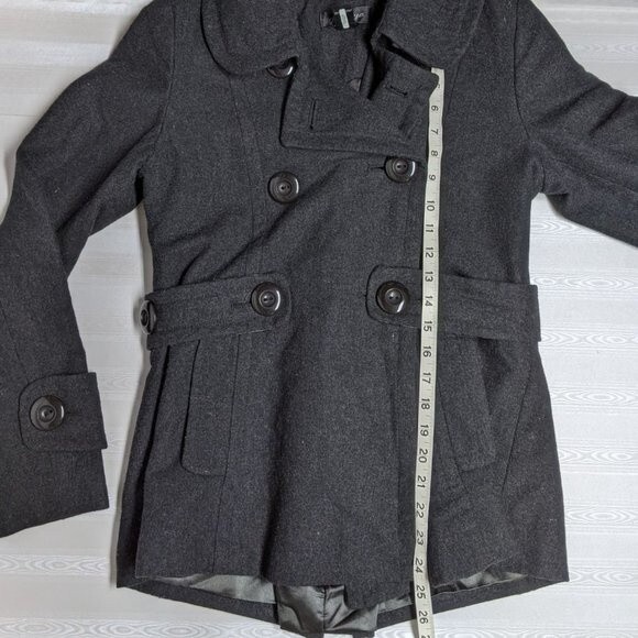 Papaya Double Breasted Peacoat Outerwear Wool Blend Small - Picture 10 of 12